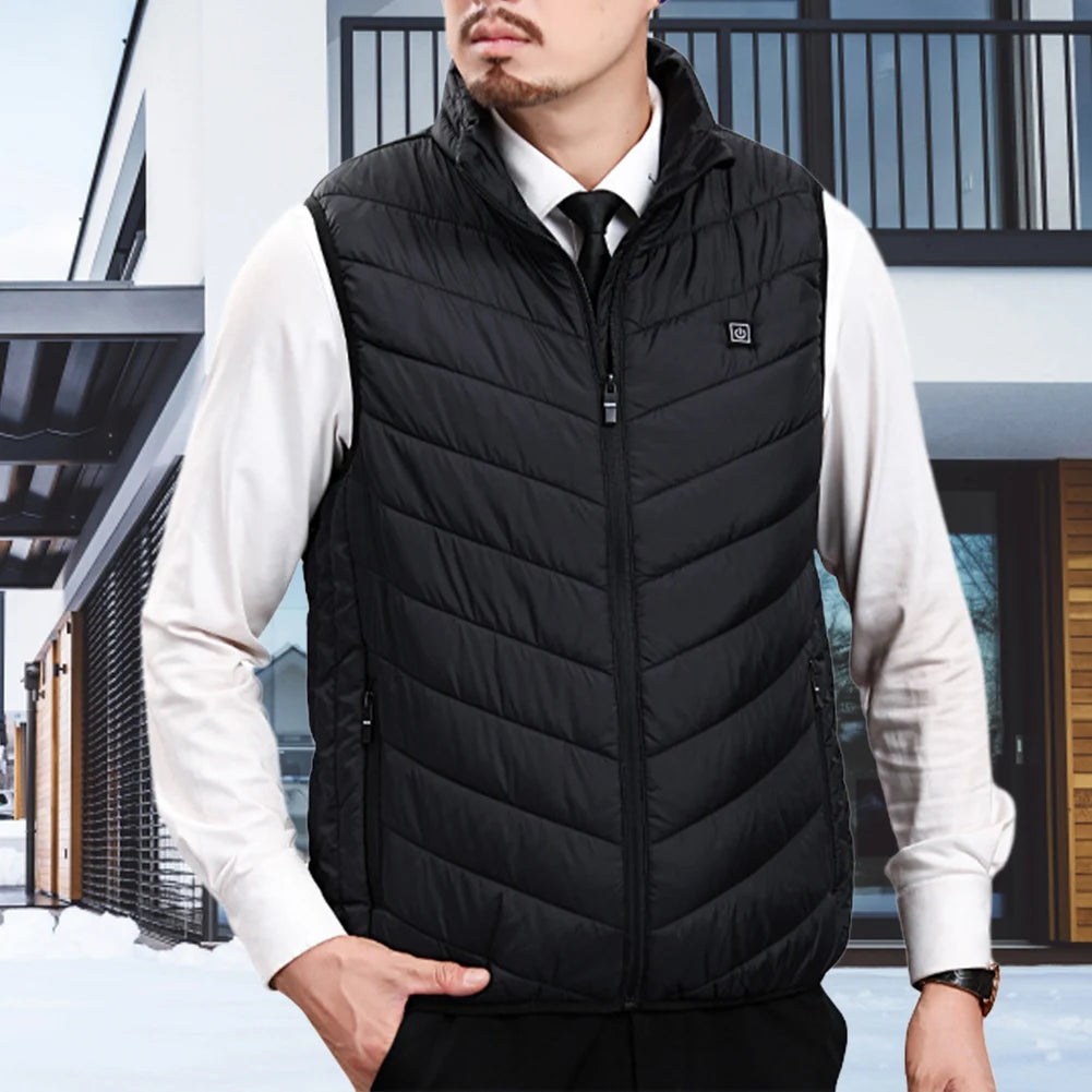 USB Heated Vest 9 Zone Smart Heated Jacket Power Bank Not Included Heated Hunting Vest for Winter Outdoor Hunting Skiing