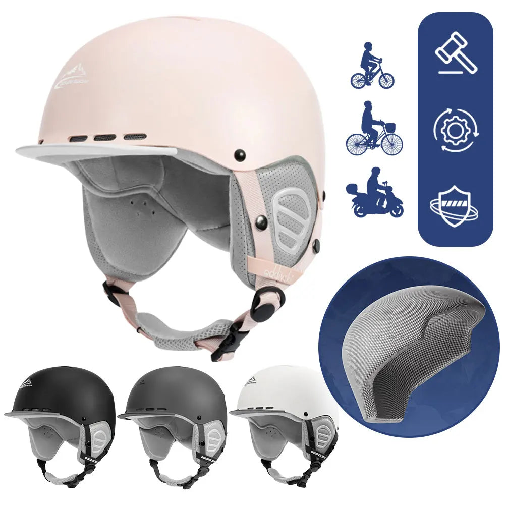 Ski Protective Helmet with Ear Protection Ski Protective Cap Vents ABS Shell and EPS Foam for Skiing Skateboard Snowboarding