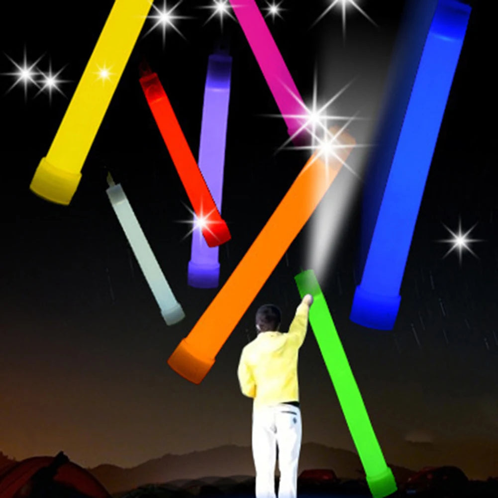 10pcs 6Inch Glow Light Sticks Outdoor Survival Tool Warning Lamp Hiking SOS Gear Tactical Equipment Concert Party Light Stick